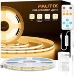PAUTIX COB LED Strip Light,LED Lights 16.4ft,UL Listed Warm White 2700K Dotless ... - Image 2