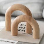 PEAKOLY Wood Arch Decorative Objects - Modern Bookshelf Decor, Coffee Table Scul... - Image 2