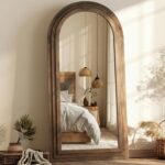 PERFNIQUE Arched Full Length Mirror with Solid Wood Frame, 71"x32" Rustic Farmho... - Image 2