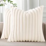 Pallene Faux Fur Plush Throw Pillow Covers 18x18 Set of 2, Luxury Soft Fluffy St... - Image 2