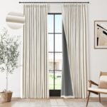 Pinch Pleated 100% Blackout Linen Curtains 96 Inches Long for Bedroom Living Roo... - Image 2
