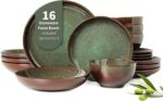 Pokini 16 Piece Double Bowl Dinnerware Sets with Pasta Bowls, Highly Chip and Cr... - Image 2