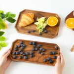 Premium Walnut Wood Wide Octagon Serving Tray Set of 2(Long & Wide 12" Each)-100... - Image 2