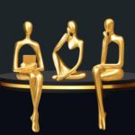 Prettidecor Gold Home Decor Thinker Statue Accents, Set of 3 Thinker Sculptures ... - Image 2