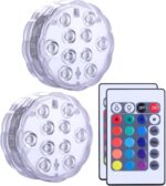 Qoolife Submersible LED Lights Remote Control, RGB Multi Color Changing Waterpro... - Image 2