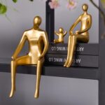 Quoowiit Gold Decor Family Statue Shelf Decor, Abstract Modern Home Decorations ... - Image 2