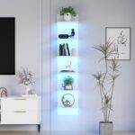 Qupui 6-Tier Wall Shelf with RGB LED Lights, 57" Tall Floating Storage Organizer... - Image 2