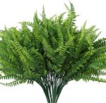 RECUTMS 6 Bundles Artificial Boston Fern Realistic Plastic Plants Bushes UV Resi... - Image 2