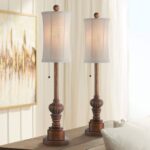 Regency Hill Bertie Traditional Natural Cottage Core Buffet Table Lamps 28" Tall... - Image 2