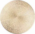 Round Placemats Gold Metallic Set of 6 Vinyl Hollow Placemats 15 Inch, Washable ... - Image 2