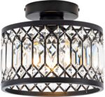 Rpzloila Crystal Ceiling Light Fixture, Modern Semi Flush Mount Ceiling Light,Cr... - Image 2
