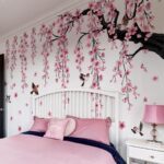 Runtoo Large Cherry Blossom Tree Wall Decals Peel and Stick Pink Floral Wall Art... - Image 2