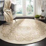 SAFAVIEH Blossom Collection Area Rug - 6' Round, Ivory & Beige, Handmade Wool, I... - Image 2