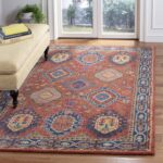 SAFAVIEH Heritage Collection 8' x 10' Rust / Navy HG427P Handmade Traditional Or... - Image 2