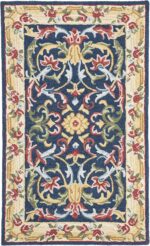 SAFAVIEH Heritage Collection Accent Rug - 2'3" x 4', Navy & Ivory, Handmade Trad... - Image 2