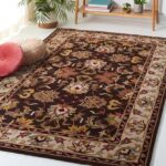 SAFAVIEH Heritage Collection Area Rug - 5' x 8', Brown & Beige, Handmade Traditi... - Image 2