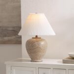 SAFAVIEH Lighting - Claude 22-Inch Table Lamp - Brown & White Abstract Design wi... - Image 2