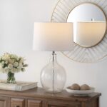 SAFAVIEH Lighting Collection Nadine Clear Glass 26-inch Bedroom Living Room Home... - Image 2