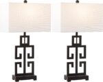 SAFAVIEH Lighting Collection – Greek Key Table Lamp Set of 2 – Oil-Rubbed Bronze... - Image 2