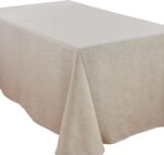 SARO LIFESTYLE Poly and Linen Blend Toscana Tablecloth with No Hemstitch Border,... - Image 2
