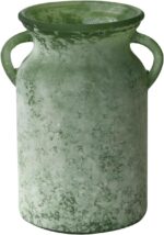 SHMILMH Glass Flower Vase with Handle – 8 Inches Rustic Imitation Ceramic Vase f... - Image 2