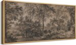 SIGNFORD Extra Large Framed Canvas Print Wall Art Vintage Forest Landscape in Se... - Image 2
