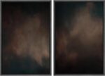 SIGNFORD Framed Canvas Print Wall Art Set Moody Dark Abstract Earth Tones Illust... - Image 2