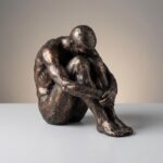 Sagebrook Home Resin Modern Glam Sitting Man Sculpture - Thoughtful Polyresin De... - Image 2