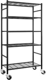 Sakugi Storage Shelves Organizer - 5 Tier Metal Shelf Organizer with Metal Wheel... - Image 2