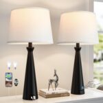 Seealle Modern Table Lamps Set of 2 - Touch Bedside Lamp for Nightstand with Dua... - Image 2