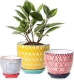 Selamica Ceramic Plant Pots, Indoor Flower Pots for Indoor Plants, 3.5+4.6+5.5 P... - Image 2