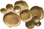 Set of 10 Gold Round Serving Bowls, 17 Inch Decorative Snack Tray Set for Chip &... - Image 2