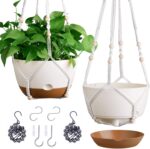 Set of 2-10 Inch Hanging Planters for Indoor Plants with Self-Watering Includes ... - Image 2