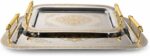 Set of 2 Modern Elegant Large Serving Tray, Rectangle Decorative Tray Gold - Image 2