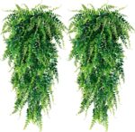 Sggvecsy 4 Pack Artificial Hanging Plants Fake Hanging Plant Faux Hanging Boston... - Image 2