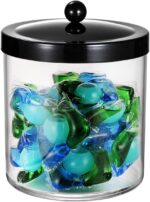 SheeChung 50oz Large Plastic Apothecary Jar with Black Stainless Steel Lid - Sha... - Image 2