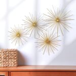 Shimeyao 4 Pcs Metal Starburst Wall Decor Gold Metal Wall Art 3D Spike Bling Fin... - Image 2
