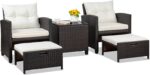 Shintenchi 5 Pieces Patio Furniture Set, Outdoor Wicker Patio Conversation Set w... - Image 2