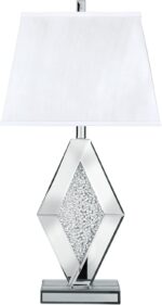 Signature Design by Ashley Prunella 30" Glam Crystal Bead Mirrored Glass Table L... - Image 2