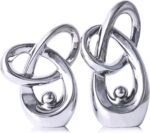 Silver Modern Abstract Art Home Decor Accent,Statues Coffee Table Decor for Livi... - Image 2