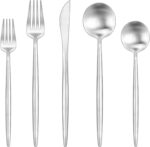 Silverware Set For 8,Ollex 40 Pieces Matte Flatware Set,Stainless Utensil set wi... - Image 2