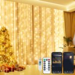 Smart Curtain Lights, USB Plug in, 9.8ft 300 LED Window Smart String Light with ... - Image 2