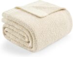 Snuggle Sac Buttery Ivory Throw Blanket for Couch, Reversible Super Soft Knitted... - Image 2