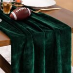 Socomi Green Velvet Valentine's Day Table Runner Cloth Decor 20 x 120 Inches 10f... - Image 2
