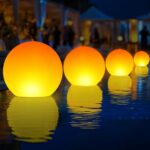Solar Floating Pool Lights, 14 Inch Flame Solar Pool Light Balls, Floating Glow ... - Image 2