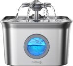 Stainless Steel Cat Water Fountain, 99oz/2.8L Auto Pet Drinking Fountain with 20... - Image 2