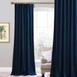 StangH Navy Blue Velvet Curtains 96 inches Long for Living Room, Luxury Blackout... - Image 2