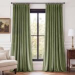 StangH Sage Green Velvet Curtains 84 Inches Long, Elegant Style Home Decor Windo... - Image 2
