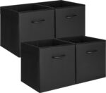 StorageWorks Black Storage Cubes, 13-inch Leather Bins with Handle, Cube Organiz... - Image 2