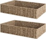 StorageWorks Large Seagrass Tray for Bathroom, Seagrass Storage Baskets for Shel... - Image 2